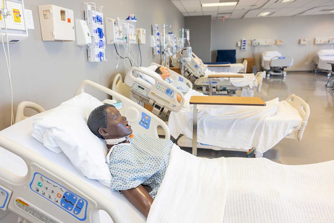 simulation lab with manikins